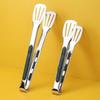 YEDE Silicone-Tipped Stainless Steel Food Tongs for Kitchen, Bread, Barbecue, Meat, and Steak.