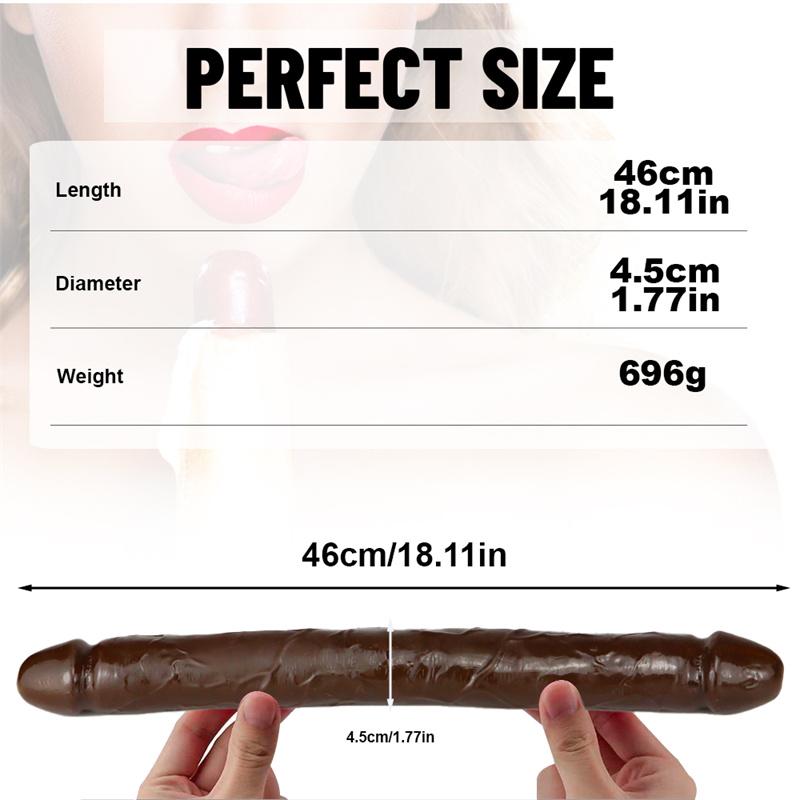 Double-headed 46 Cm Female Long Back Court Anal Plug Lala Masturbation Device Dildo Adult Simulation Supplies