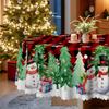 Christmas-Themed Tablecloth, Snowman Christmas Tree Pattern, Waterproof And Washable, For Indoor And Outdoor Party And Dinner Decoration