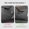 Car Door Anti Kick Sticker Compatible with Tesla Model Y 2025,Leather Material Door Protection Sticker,Automotive Interior Accessories (Carbon Fiber