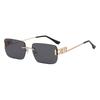 New sunglasses women's frameless trimmed marine slices double B personalized sunglasses anti-ultraviolet Europe and America