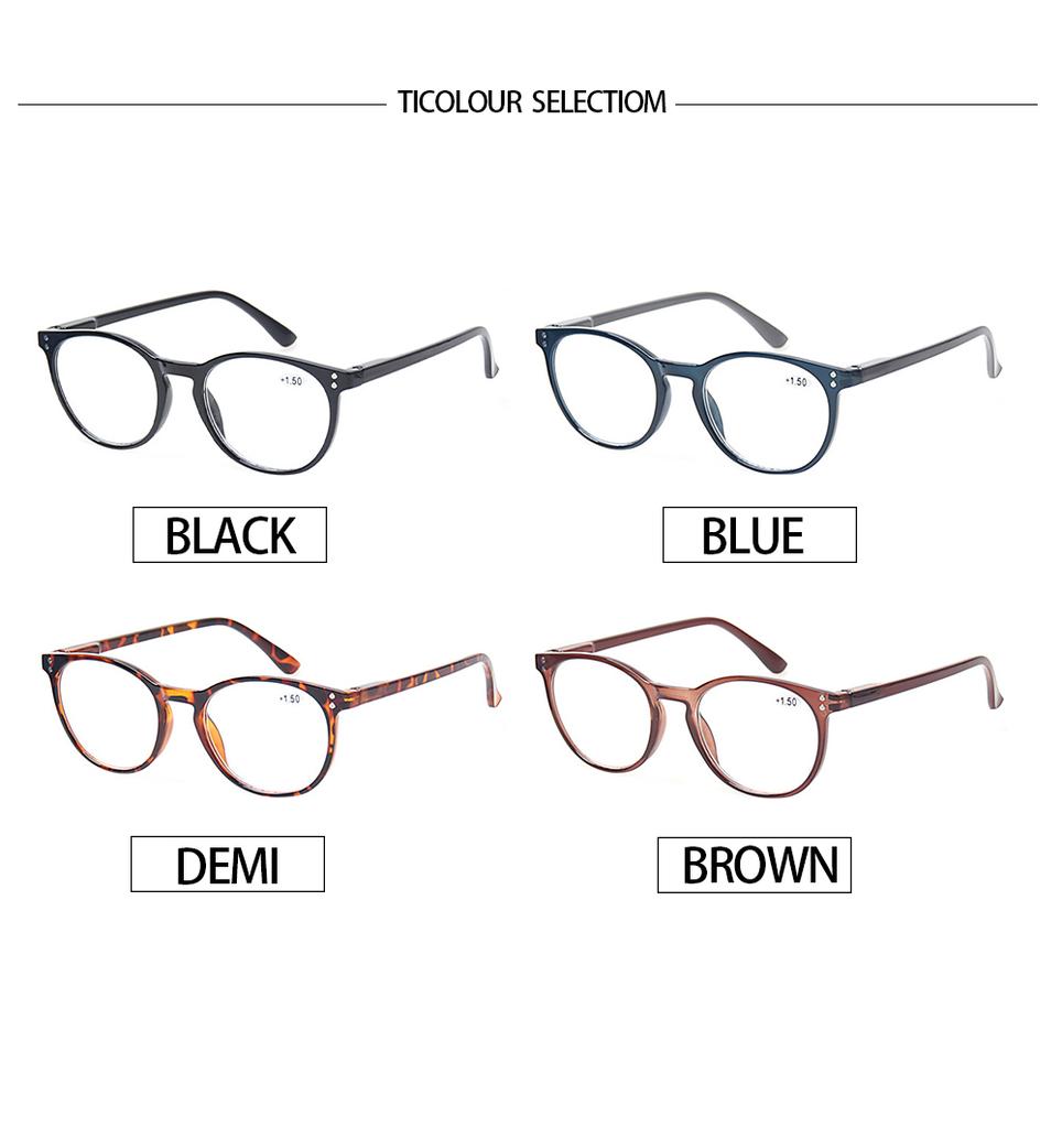 Turezing Reading Glasses Men Women HD Blue Light Blocking Classic Printed Frame Prescription Eyeglasses 0 to 400