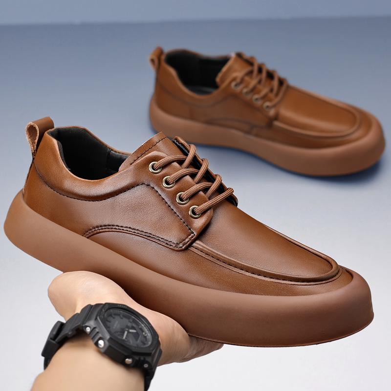 New Arrival Men's Fashion Classic Tooling  Flat Sole Breathable  OutdoorHigh Quality Non-Slip/Antiskid  Lace-up Solid Work Shoes