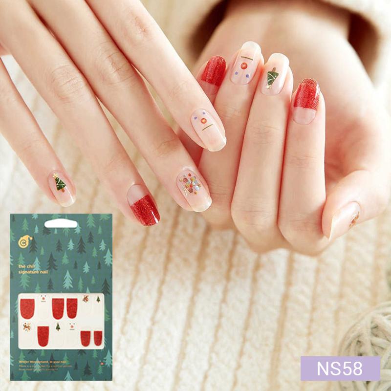 Cute Pastel Nail Stickers 24pcs | Press-On Strips, Bunny, Bear&Star Designs, Easy Peel