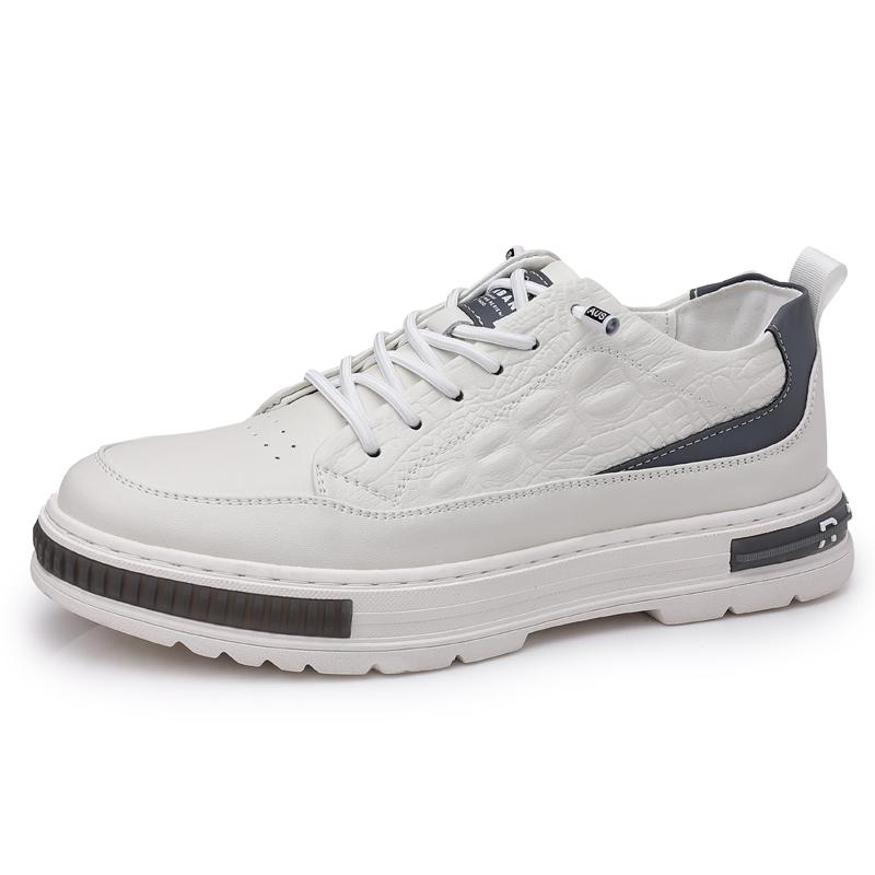 Fashion Brand Men's Sports Leisure Shoes Thick Soled Leather Increased Height British Shoes Versatile Men's Workwear Shoes