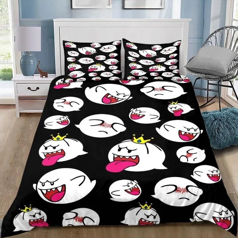 B-Boo Ghost Duvet Cover Pillowcase 3D Print King B-Boo Bedding Set Bedroom Bed Twin Full Queen Size for Kids Children Room gift