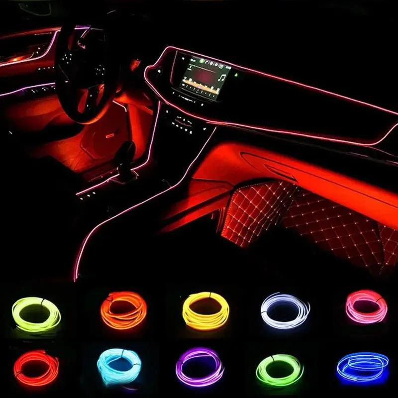 Car Interior LED Lights with Flexible Neon Lights with USB Cigarette Drive 1M/2M/3-4M/5M Hot Style Ambient Led Lights LED Cool