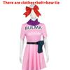 Dragon Ball Bulma Cosplay-Kostüm für Halloween und Anime-Conventions, aus Polyester, mit niedlichem Design für Damen