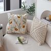 Ins Nordic Style Flower Embroidery Pillow Case Pastoral Style Pillow Home Sofa Cushion Car Bay Window Cushion
