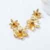 Boho Floral Alloy Earrings Women Gold Tone Dangle Statement Jewelry 2025 Fashion Accessory