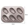 6 Grid Bakplåt Shell Kakform Kolstål Non-Stick Form Köksverktyg