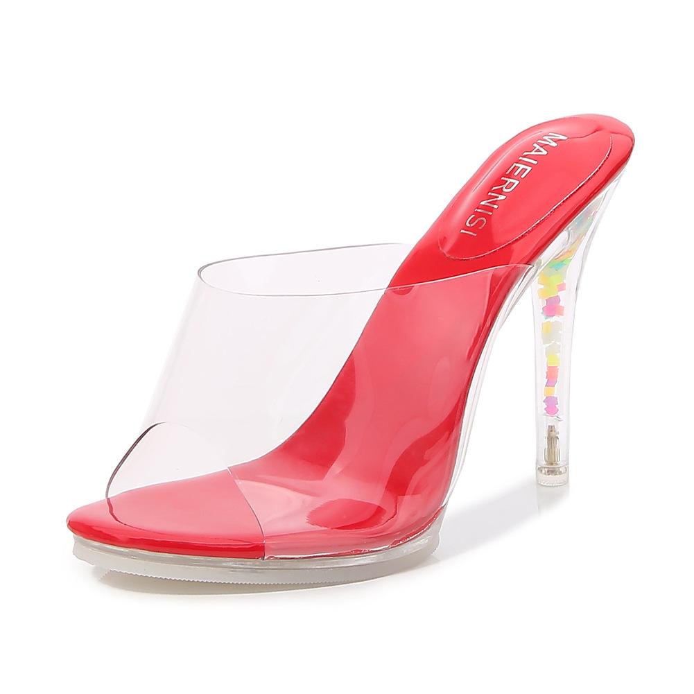 stiletto women's shoes summer crystal heel fluorescent high heels