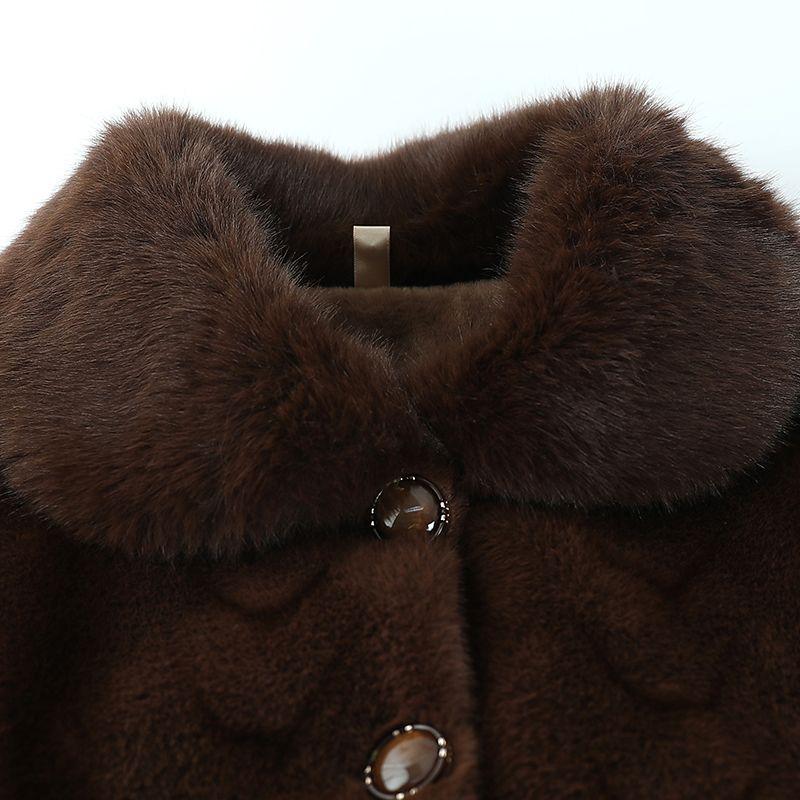 Women's Fleece-Lined Winter Coat for Middle-Aged & Elderly - New Mink Velvet Style for Moms & Grandmas