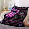 1pc Letter To Daughter Pattern Soft & Warm Polyester Knit Blanket, Digital Printed, All-Season Throw for Napping, Traveling, Sofa yy250906033