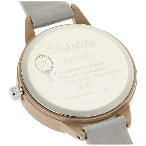 Fieldwork Analogue Ruffle Watch with Nuanced Colors and Leather Strap, ASS160-3, Women's, Gray