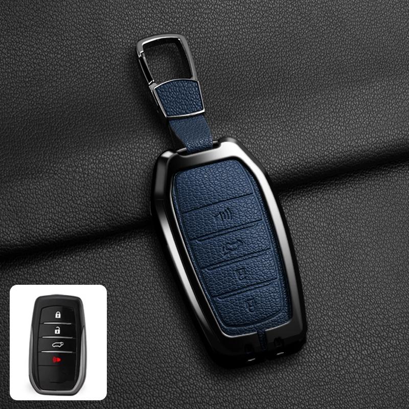 Neue Zinklegierung Leder Autoschlüssel Hülle Abdeckung Shell für Toyota CHR Hilux Fortuner Land Cruiser 200 Camry Corolla Crown RAV4 Highland