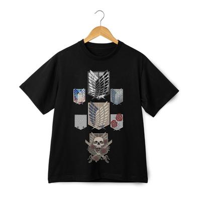 T-shirt Grafica con Stemmi del Reggimento di Attack on Titan - T-shirt Street del Corpo di Ricerca