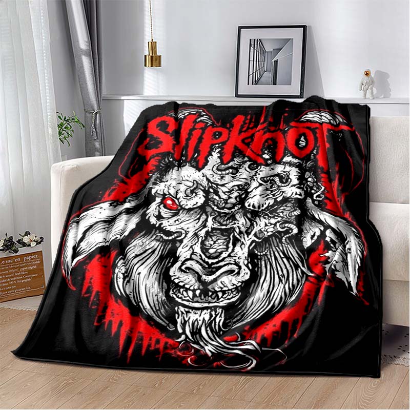 Coperta stampata con copertina dell'album Slipknot, Rap-Metal, Heavy Metal, Morbida e Calda in Flanella, per Divano, Letto, Ufficio Portatile, Regalo