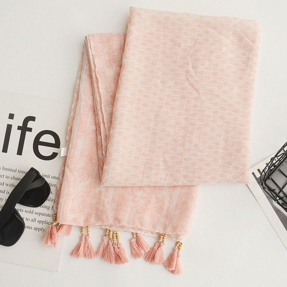 Printing Tassel Scarves Korean Style Scarves Bohemian Style Shawl Cotton Linen Scarf Female Wraps