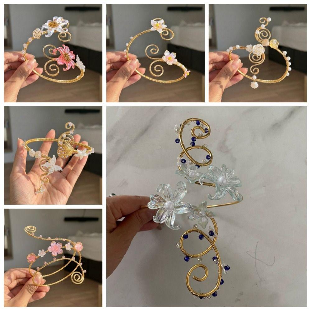 Baroque-style Baroque Flower Armlet Open-design Floral Arm Band Upper Arm Cuff Festival