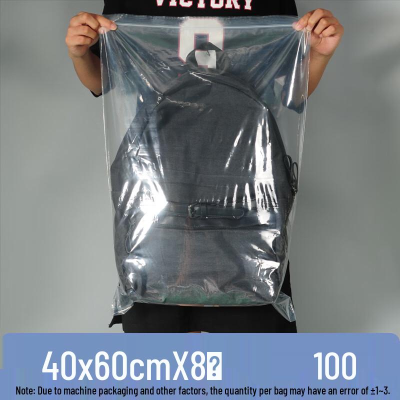 Lantuán 40x60cm Thick Transparent Resealable Food Storage Bags (100-Count)