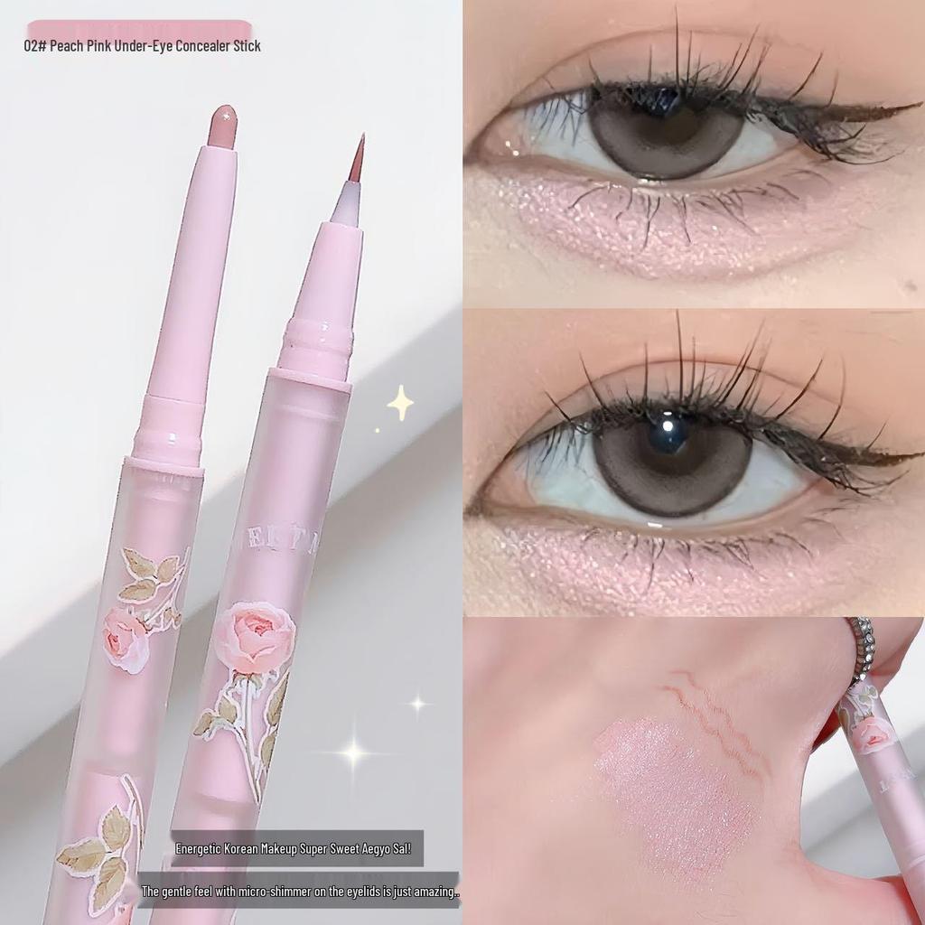 Sweet Mint Dual-Ended Tear Duct Highlighter Stick: Matte & Pearlescent Finish, Tear Duct Brightener, Fine Glitter Eyeliner