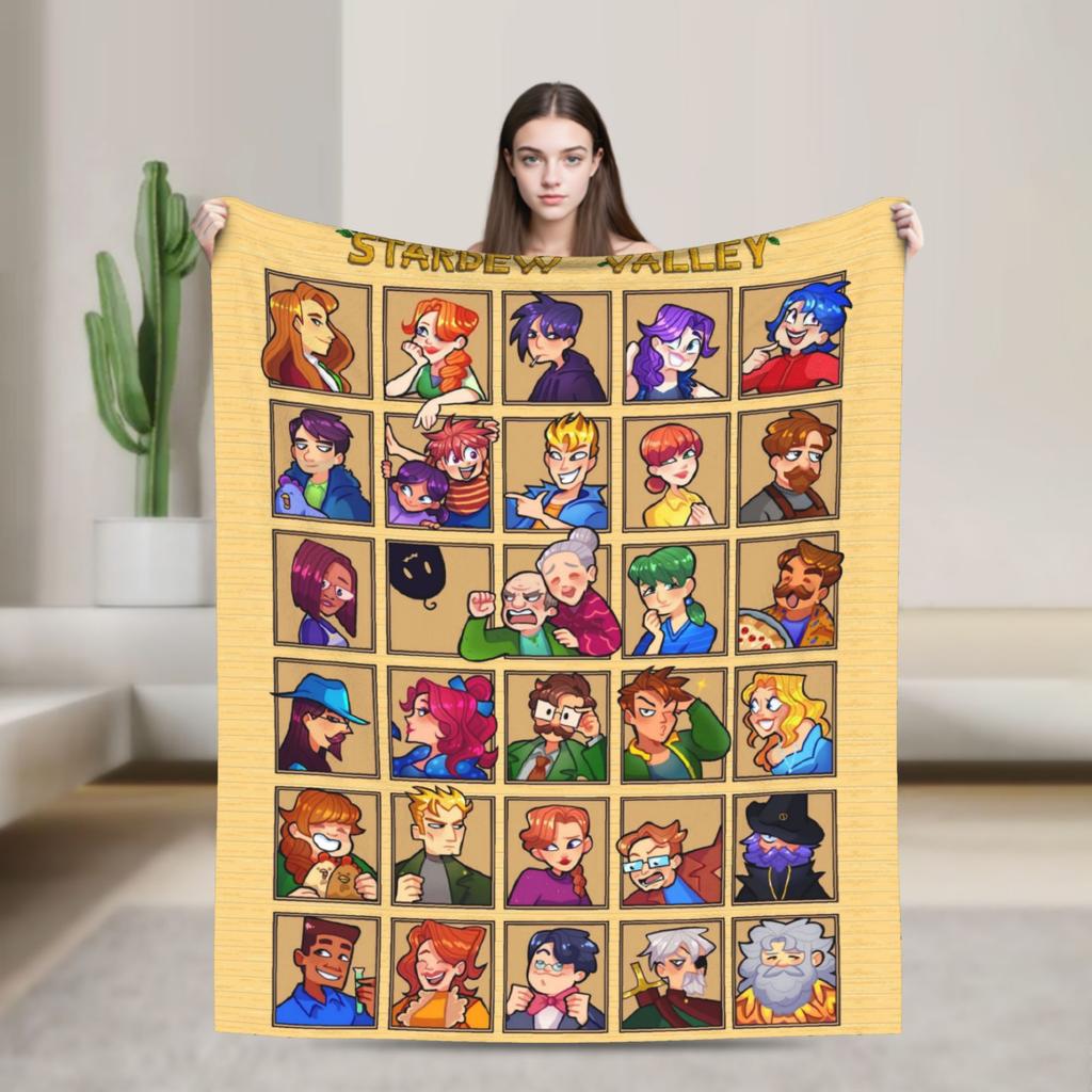 Stardew Valley Collection Character Blanket  Soft Funny Plush Throw Blanket For Children Living Room Flannel Bedspread Bed Cover