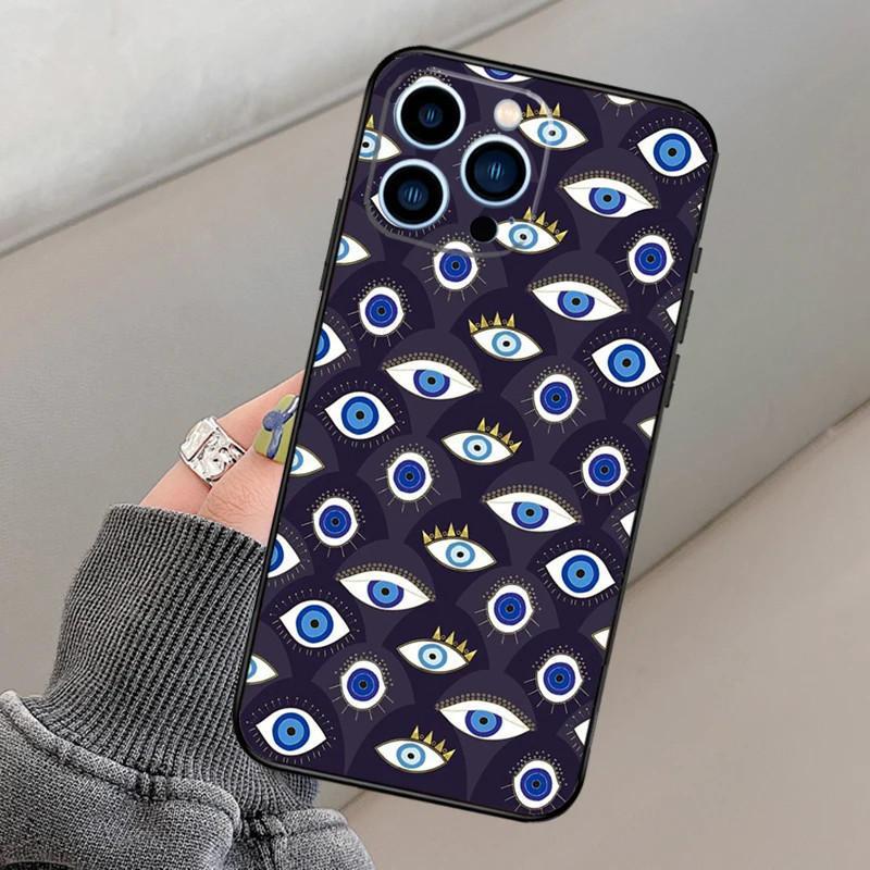 

Чехол для мобильного телефона iPhone15 Mini Чехол для мобильного телефона Evil Eye отправляется от имени других лиц, окрашенный в противоударный цвет для противоударного чехла для мобильного телефона. iPhone 15 Pro Max