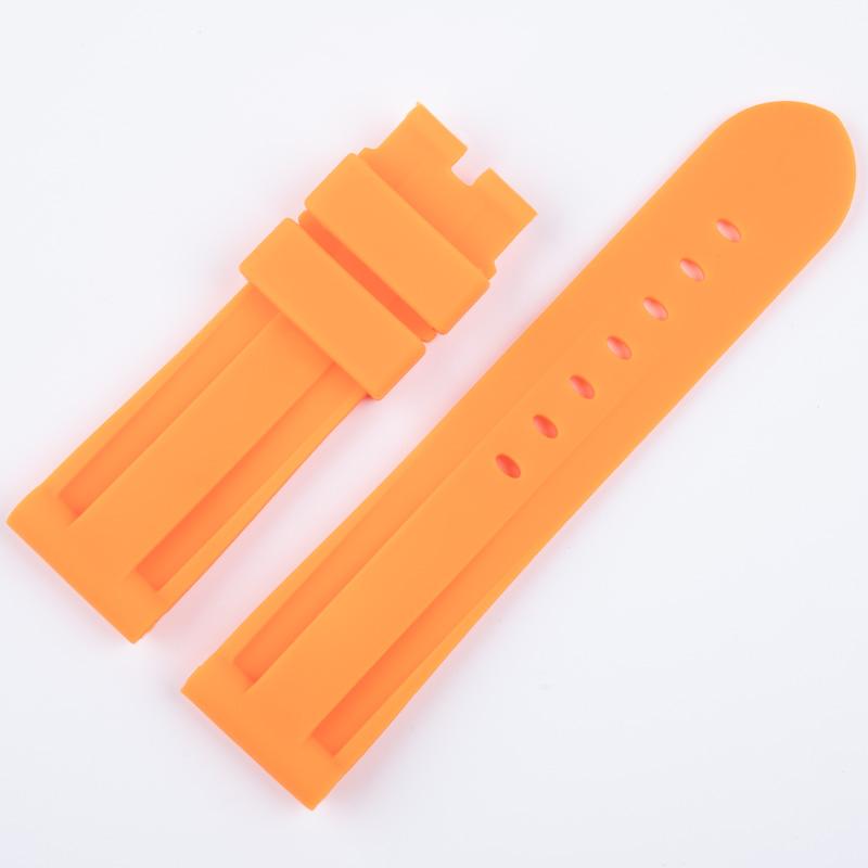 22/24/26mm Grün Blau Rot Braun Wasserdichtes Weiches Silikon Uhrenarmband Für Panerai Armband Für PAM441 111 Armband Mit Edelstahlstift