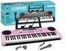 Keyboard Synthesizer Piano Organ Pink Power Supply Microphone Music Stand