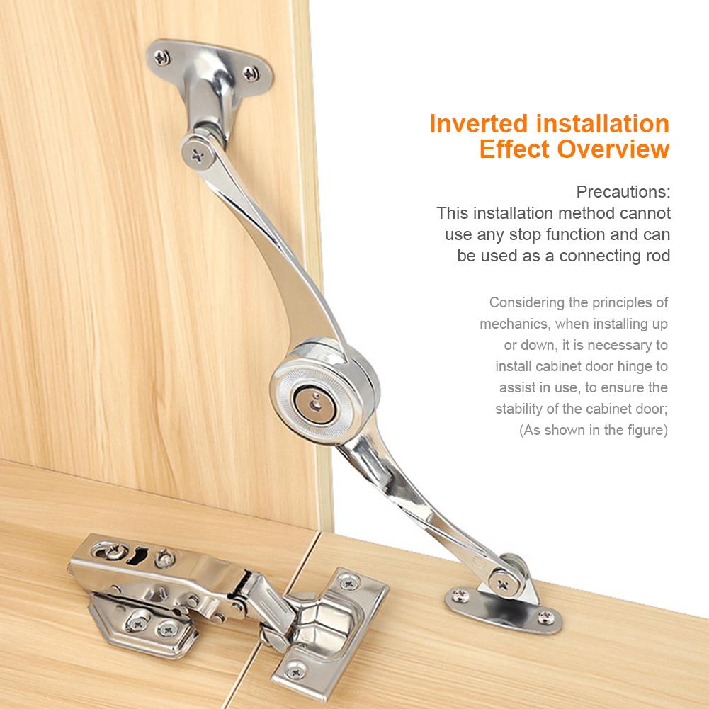 Lid Support Hinge Folding Lid Lift Up Stay Buffer Damper with Soft Close Stop in Any Position for Wardrobe Cabinets Door