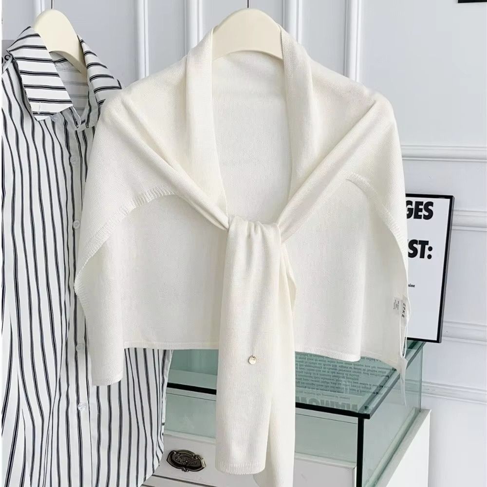 Thin Knitted Neck Wrap Cloak Triangle Scarf Simple Crochet Scarves Clothes Decoration