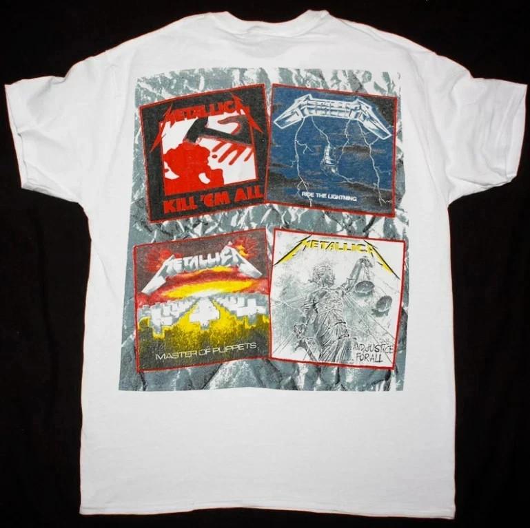 

РЕДКИЙ! Белая футболка в стиле Metallica And Justice For All – Фанмейд Рок-футболка Унисекс XL