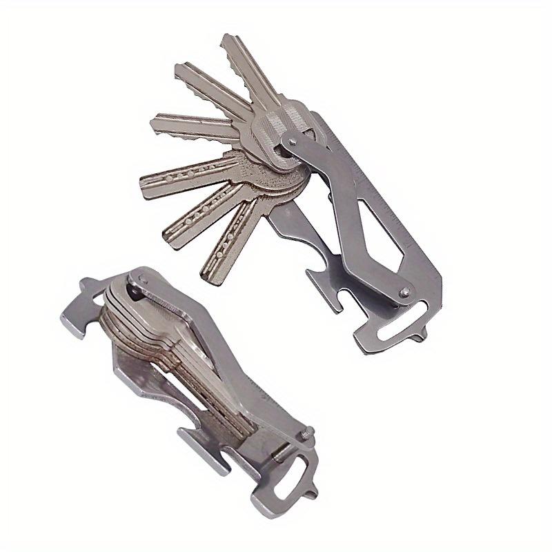 1 Satz Edelstahl Outdoor Multifunktions Schlüsselanhänger Schlitzschraubendreher Kreuzschlitzschraubendreher Flaschenöffner Schlüsselanhänger