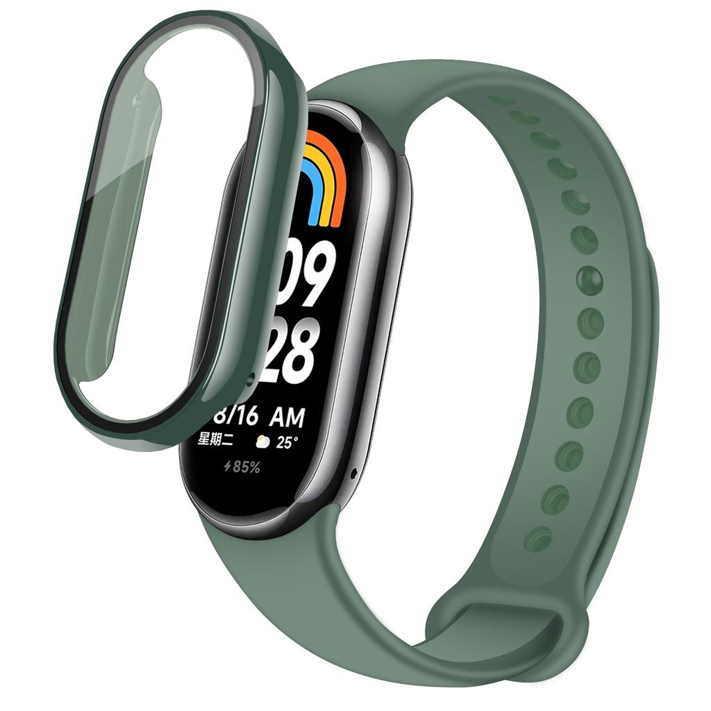 PC Case+Tempered Glass For Xiaomi Mi Band 8 Cover Shockproof Full Hard Screen Protector correa For Xiaomi Mi Band8 Accessories