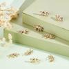 Beebeecraft 1 Box 10Pcs 18K Gold Plated Leopard Cheetah Charms Small Three Dimensional Animal Brass Jewelry Findings with Hoop for DIY Necklace