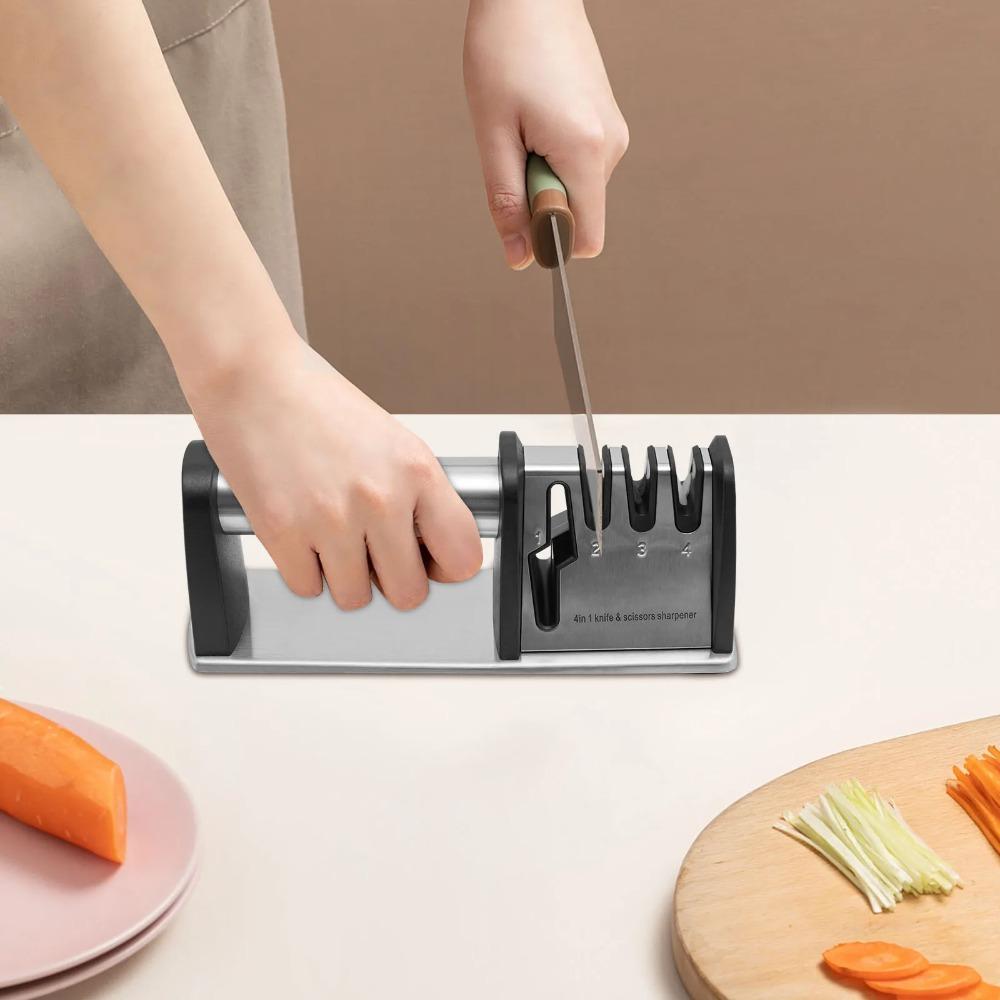 Handheld Kitchen Sharpening Stone Manual Whetstone Household 4 in 1 Sharpener  Canteen