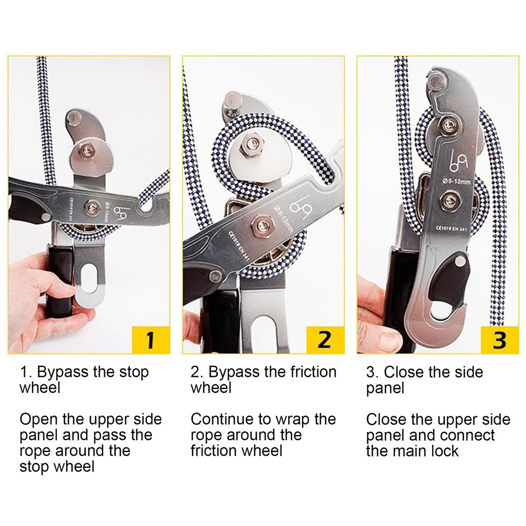 CAMNAL Outdoor Kletterschutz Stopp Abseilgerät Abseilausrüstung Aufsteigklemme Gerät
