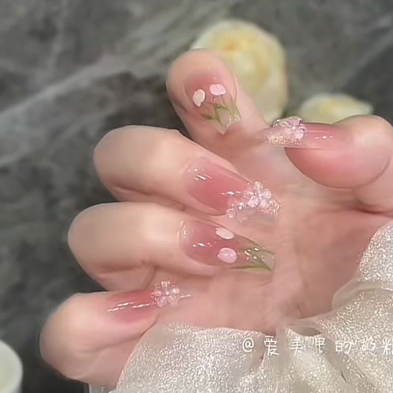 

Чистый ручной работы Фототерапия Хна Морской маникюр Готовые ногти Кошачий глаз Наклейки для ногтей Показывают белизну large L