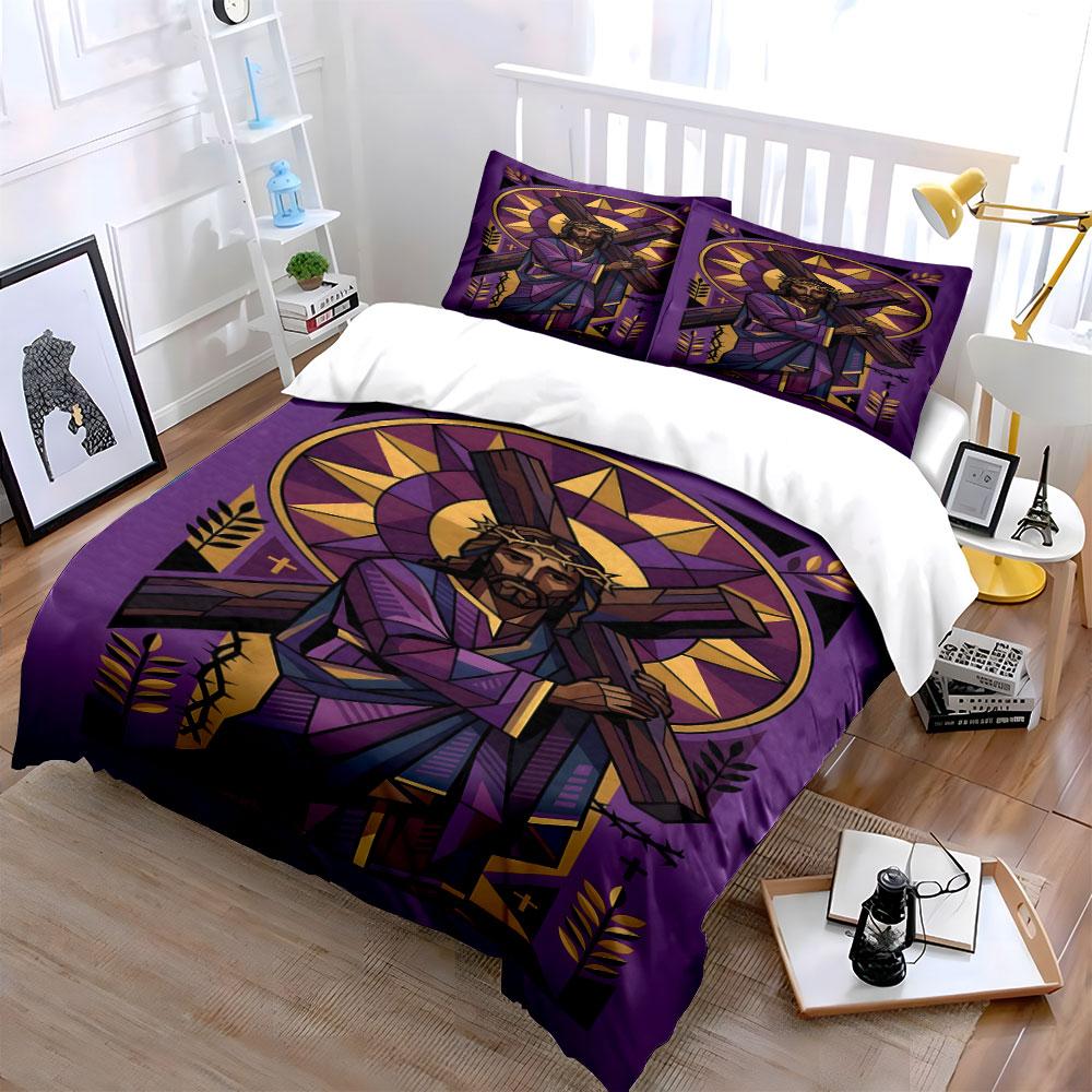 Jesus carrying a cross. Bedding sets Duvet cover sets Duvet covers Pillowcases(1 * Duvet Cover 2 * Pillowcases without duvet insert)
