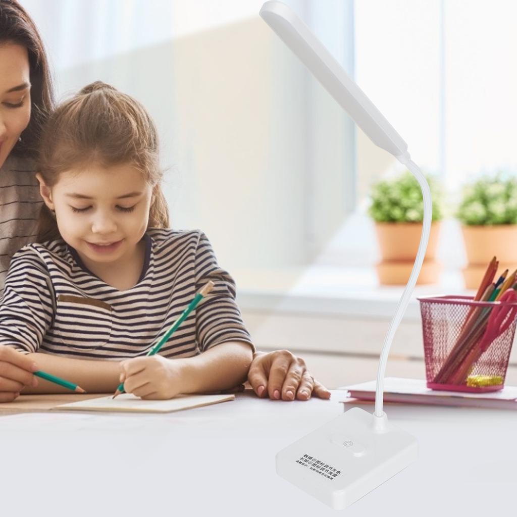 LED Eye Protection Lamp Bendable USB Charging Three Gears Table Light Office Home White 1901