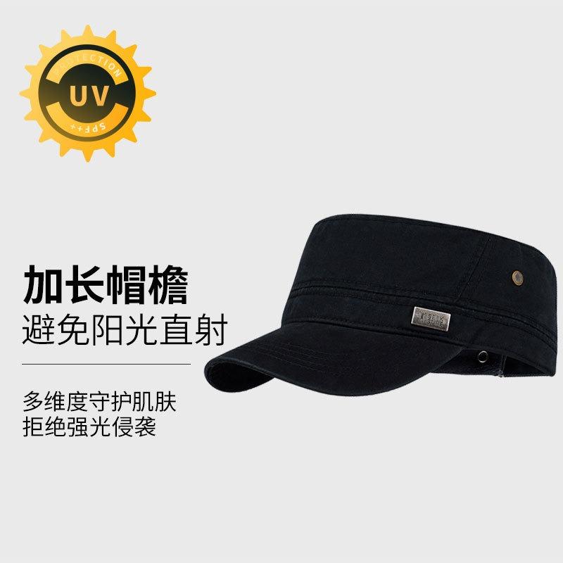 Summer flat top cotton hat men's green casual mountaineering hat tide shading group buying 22 new models