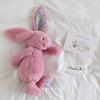 Cute Long Ear Bunny Plush Toy Floral Stuffed Rabbit Doll Comfortable Soft Cuddly Fluffy Bunny Plushie Birthday Gift Room Decor