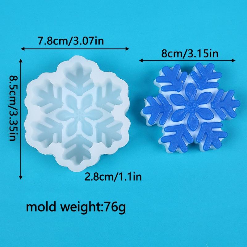 DIY Christmas Snowflake Silicone Candle Mold Handmade Aromatherapy Soap Resin Mold Christmas Candy Chocolate Making Tool Decor