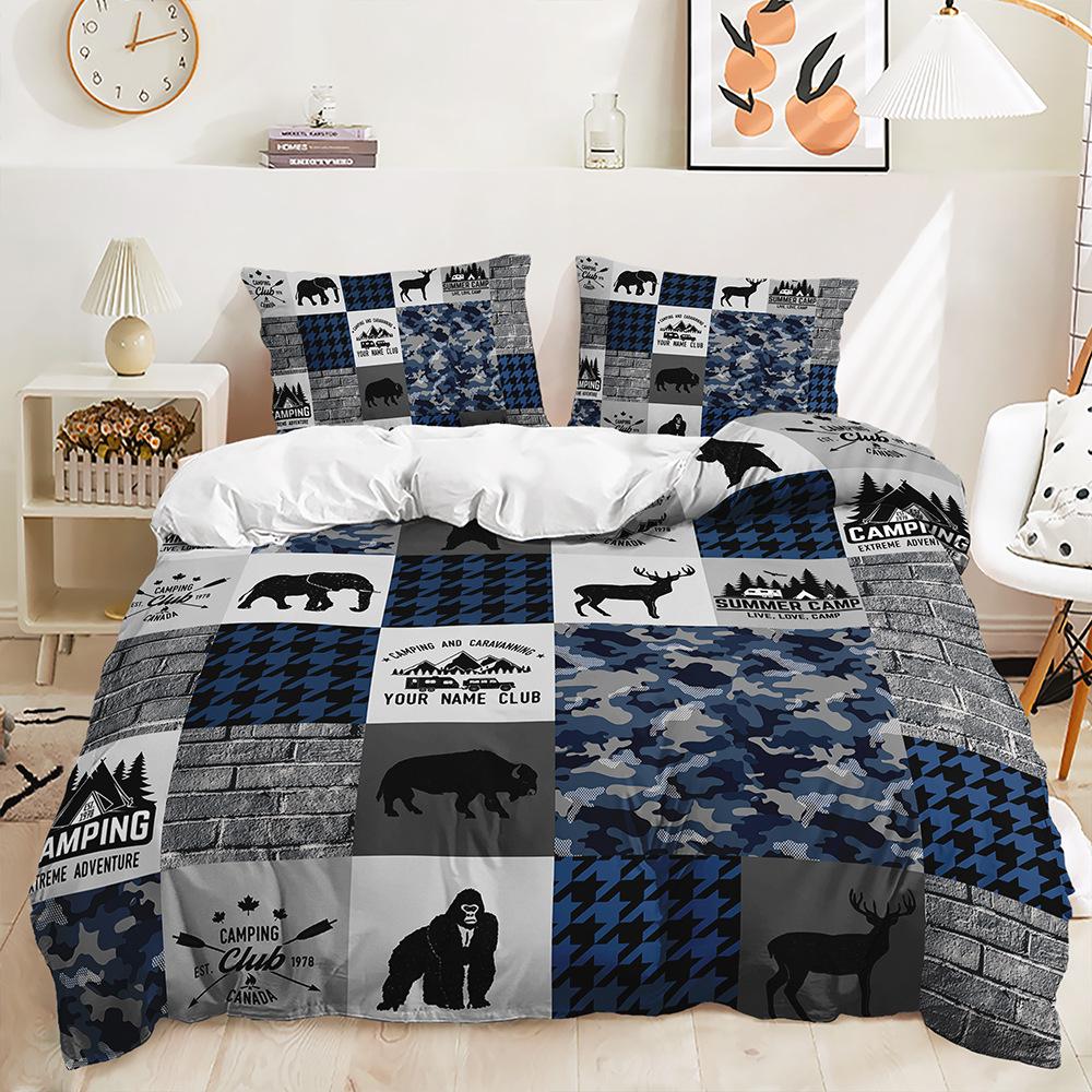 3D Digital Printed Bedding Set Christmas Themed Down Duvet Cover 2/3 Pieces AU/EU/DE/US/UK Full Size Quick Drying Fabric Bedding