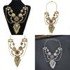 Ethnic Vintage Alloy Necklace With Geometric Pendant And Water Wave Chain For Women