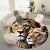Lion King Companion Theme Flannel-printed round floor mats are slip-resistant Suitable for living bedroom terrace garden carpets