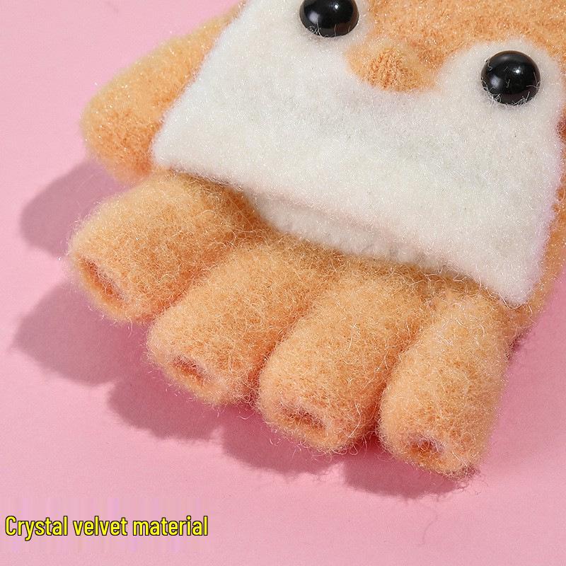Children's Cute Cartoon Bird Half-Finger Flip-Top Winter Gloves for Boys and Girls.