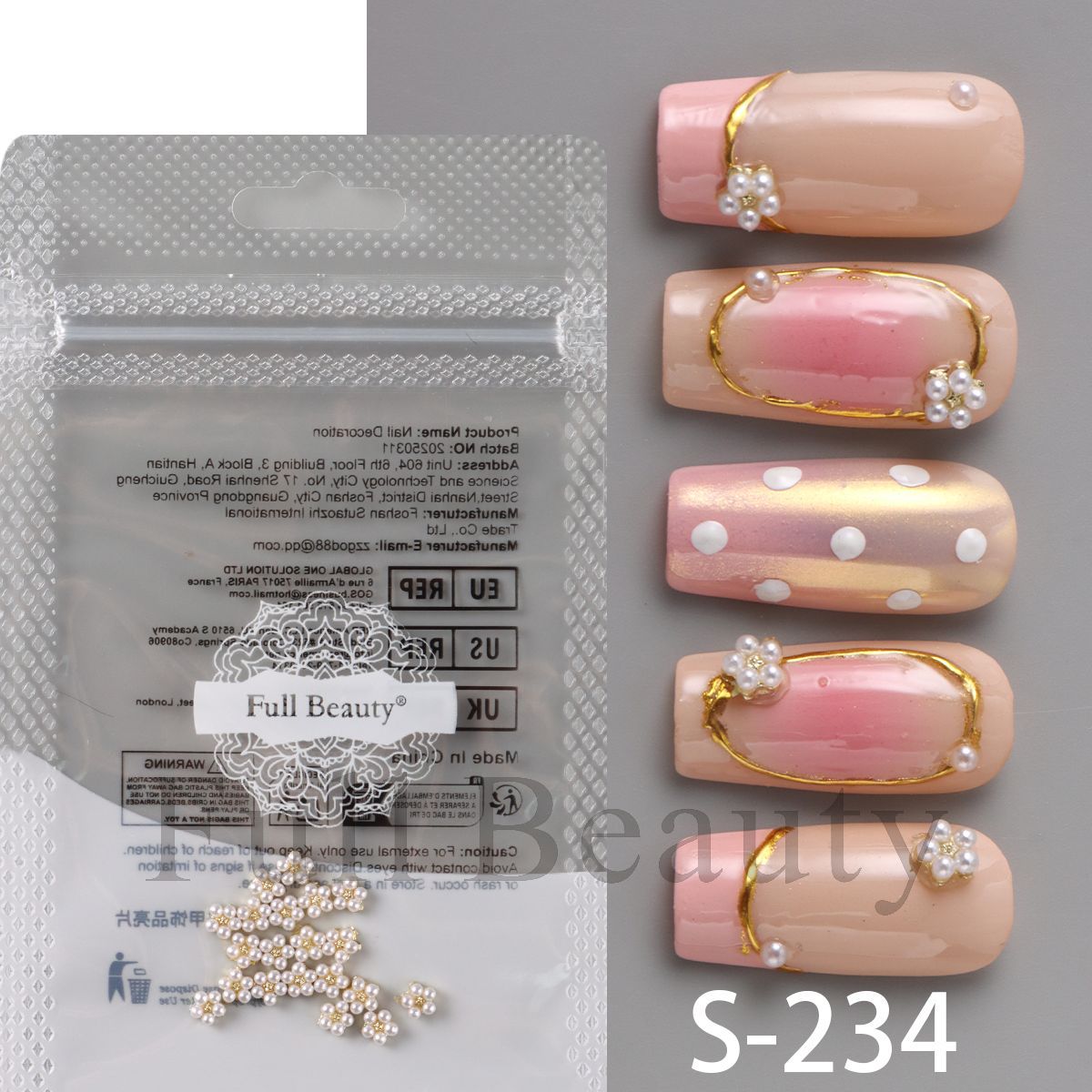 

Новые украшения для нейл-арта, легкая роскошь, трехмерные мини-цветы из жемчуга, смешанные мелкие цветочные украшения