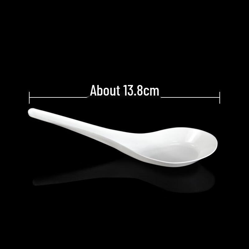 WS Disposable White Plastic Spoons, 13.8cm